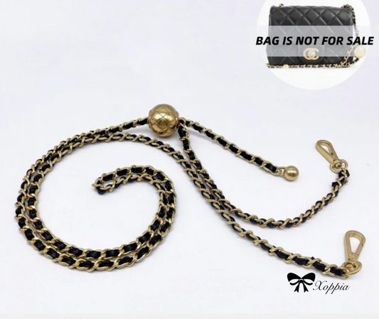 130cm Adjustable Leather Chain Crossbody Shoulder Strap Replacement | Leather Metal Replacement Chain Shoulder Strap | Bag Handle Strap