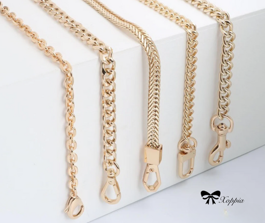 40/60/90/100/110/120cm Crossbody Shoulder Strap Chain Replacement | Pochette Strap Chain | Speedy Bag Strap | Real Leather Strap