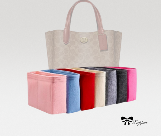 Bag Organizer For Willow Tote 24 In Colorblock With Signature Canvas | Bag Insert For Tote Bag | Felt Bag Organizer For Handbag Bag