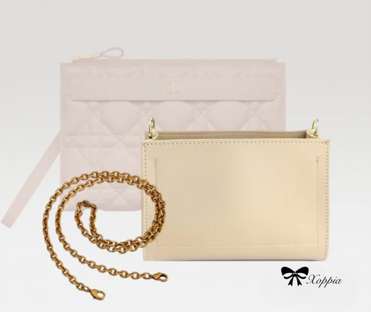 LARGE CARO D-EVERY Pouch Conversion Kit with chain | Toiletry Pouch Insert to Convert Cross Body | Toiletry Pouch Organizer with D-ring