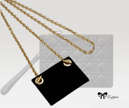 MEDIUM DIO CARO Daily Pouch Conversion Kit (Felt Insert & Chain) | Metal Replacement Chain Shoulder Strap | Bag Handle Chain Strap