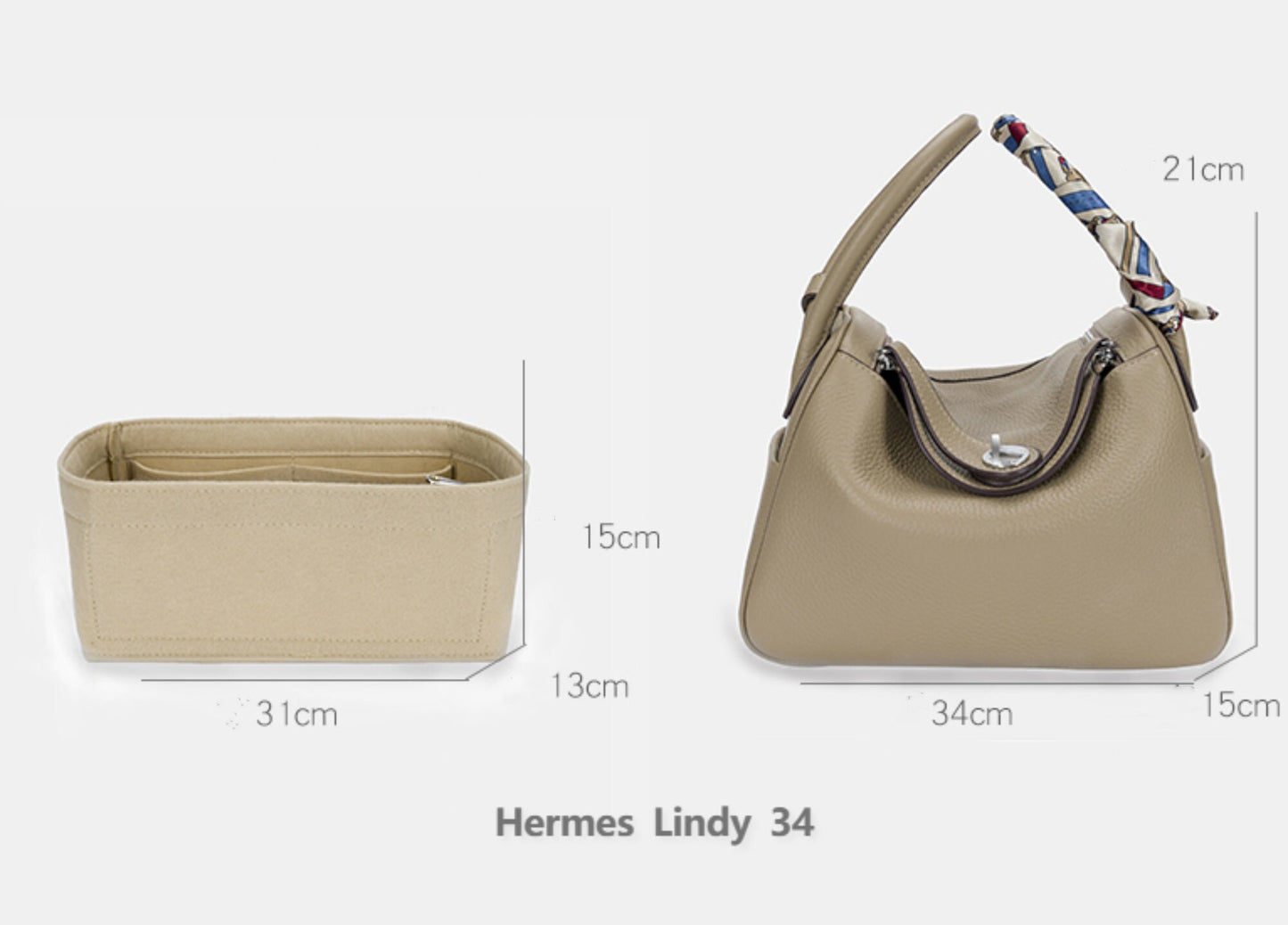 Bag Organizer For Lindy 26 30 34 Handbags. Bag Insert For Classical Bag. Designer Bag Liner For Picotin