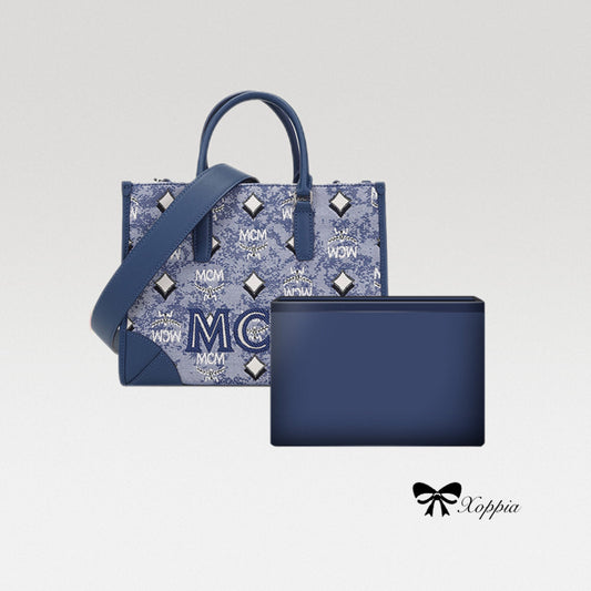 Bag Organizer For Vintage Jacquard Monogram Canvas & Leather Tote. Bag Insert For Classical Tote Bag.