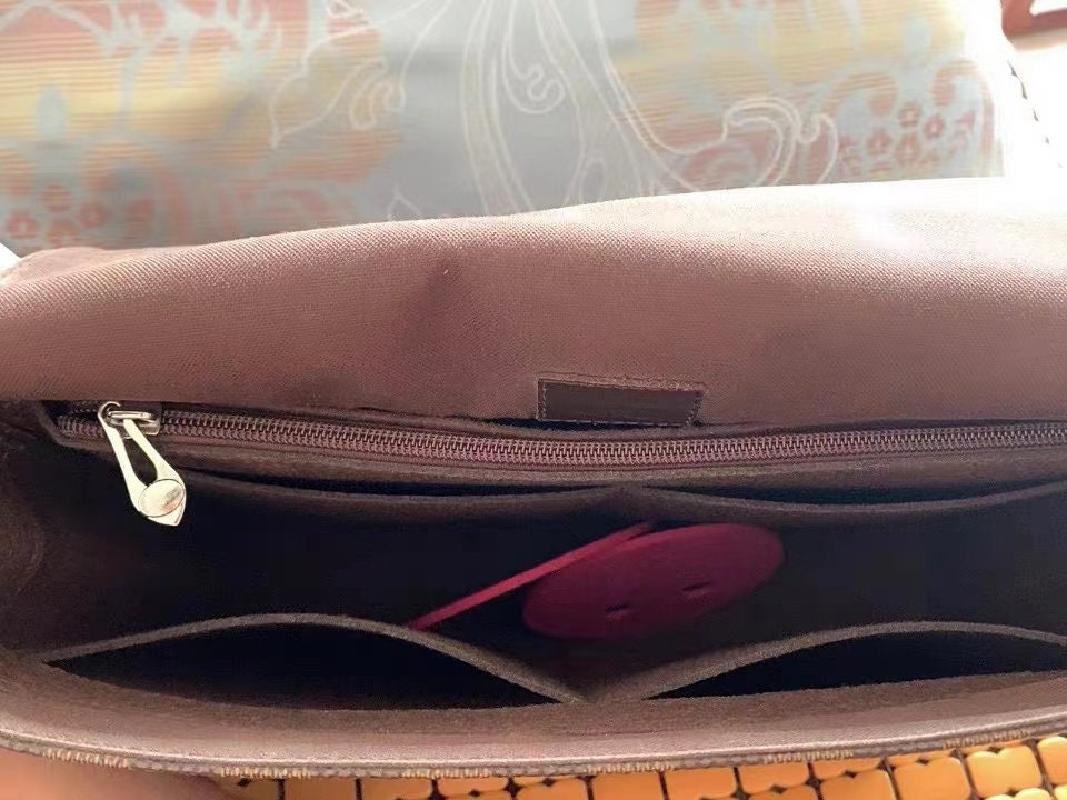 Bag Organizer For Re-Nylon and Saffiano Leather Shoulder Bag Messenger Mens Bag. Bag Insert For Bucket Bag.