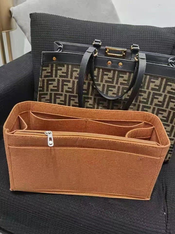 Bag Organizer For Peekaboo Mini Small Middle Large Black Selleria bag. Bag Insert For Designer Tote Bag.