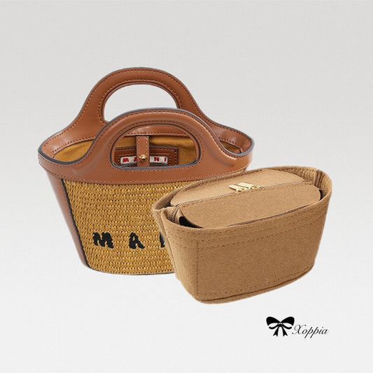 Bag Organizer For Mar.ni Tropicalia Leather-Trimmed Raffia Tote Bag. Bag Insert For Shopping Bag.