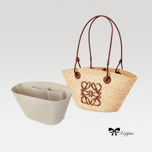 Bag Organizer For LOEW x Paula's Ibiza Anagram Raffia Basket Tote Bag. Bag Insert For Tote Bag.
