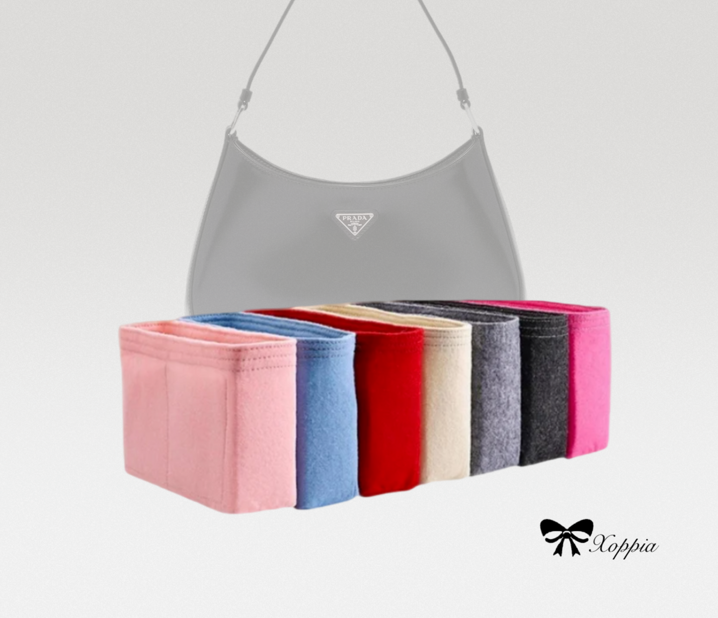 Bag Organizer For Cleo brushed leather shoulder bag with flap | Bag Insert For Tote Bag | Felt Bag Organizer For Handbag Bag