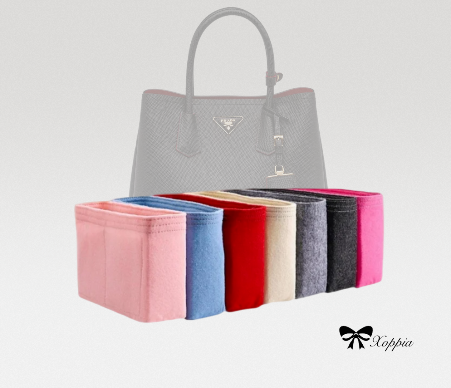 Bag Organizer For Medium Saffiano Leather Double Bag | Bag Insert For Shoulder Bag | Felt Bag Organizer For Handbag Bag