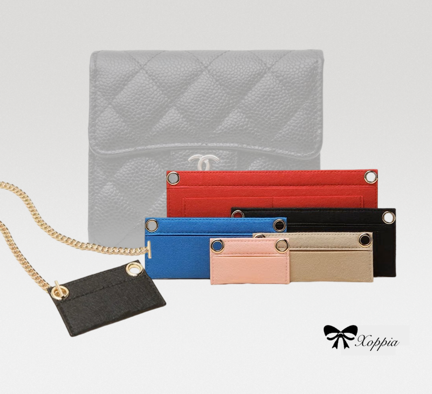 Classic Small Flap Wallet Conversion Kit (Felt Insert with Chain) | Strap Chain | Marmont Bag Strap | Chain Leather Strap