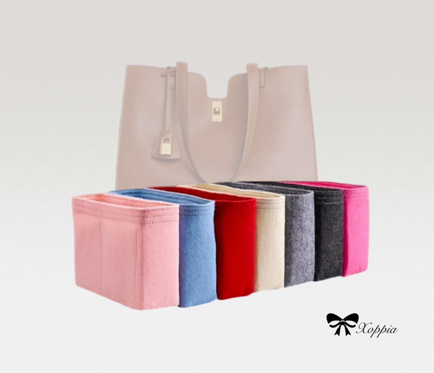 Bag Organizer For CABAS 16 in Smooth CALFSKIN TAN | Bag Insert For Tote Bag | Felt Bag Organizer For Handbag Bag