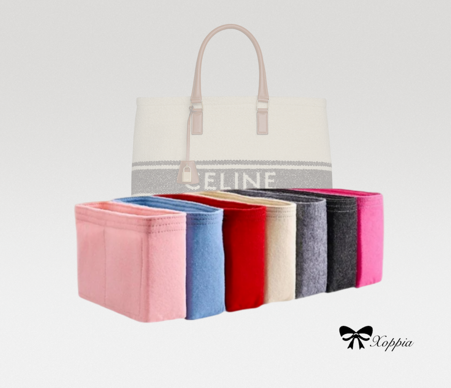 Bag Organizer For Horizontal Cabas in Canvas Tote Bag | Bag Insert For Tote Bag | Felt Bag Organizer For Handbag Bag