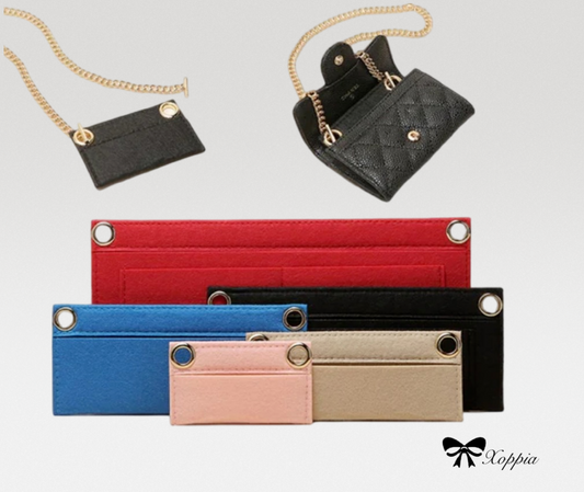 Clutch Bag Conversion Kit (Felt Insert With Chains) | Wallet Cardholder Leather Metal Replacement Chain | Bag Handle Chain Strap
