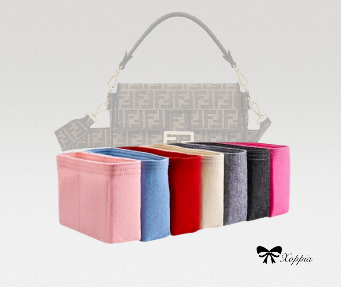 Bag Organizer For Baguette Bag | Bag Insert For Shoulder Bag | Felt Bag Organizer For Handbag Bag