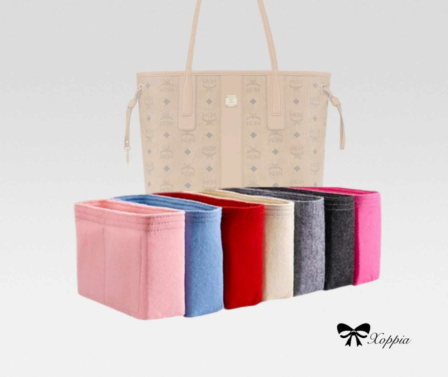 Bag Organizer For Reversible Liz Shopper in Visetos tote bag | Bag Insert For Tote Bag | Felt Bag Organizer For Handbag Bag