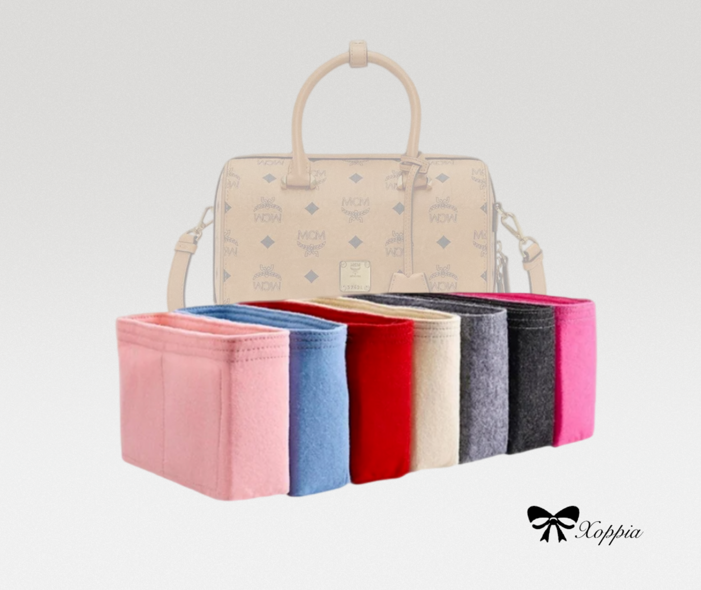 Bag Organizer For Boston Bag in Visetos | Bag Insert For Tote Bag | Felt Bag Organizer For Handbag Bag