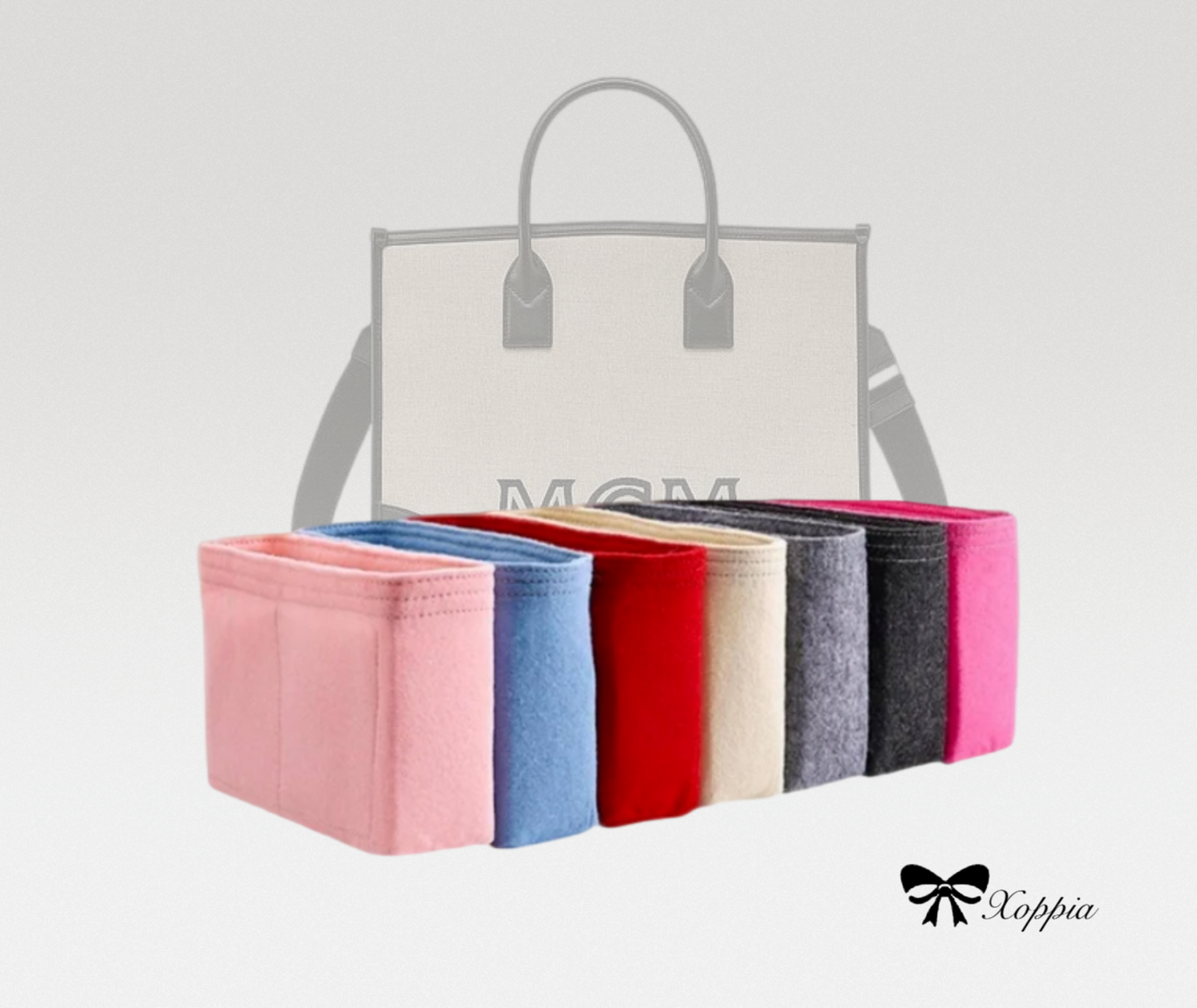 Bag Organizer For München Tote in Italian Canvas | Bag Insert For Tote Bag | Felt Bag Organizer For Handbag Bag