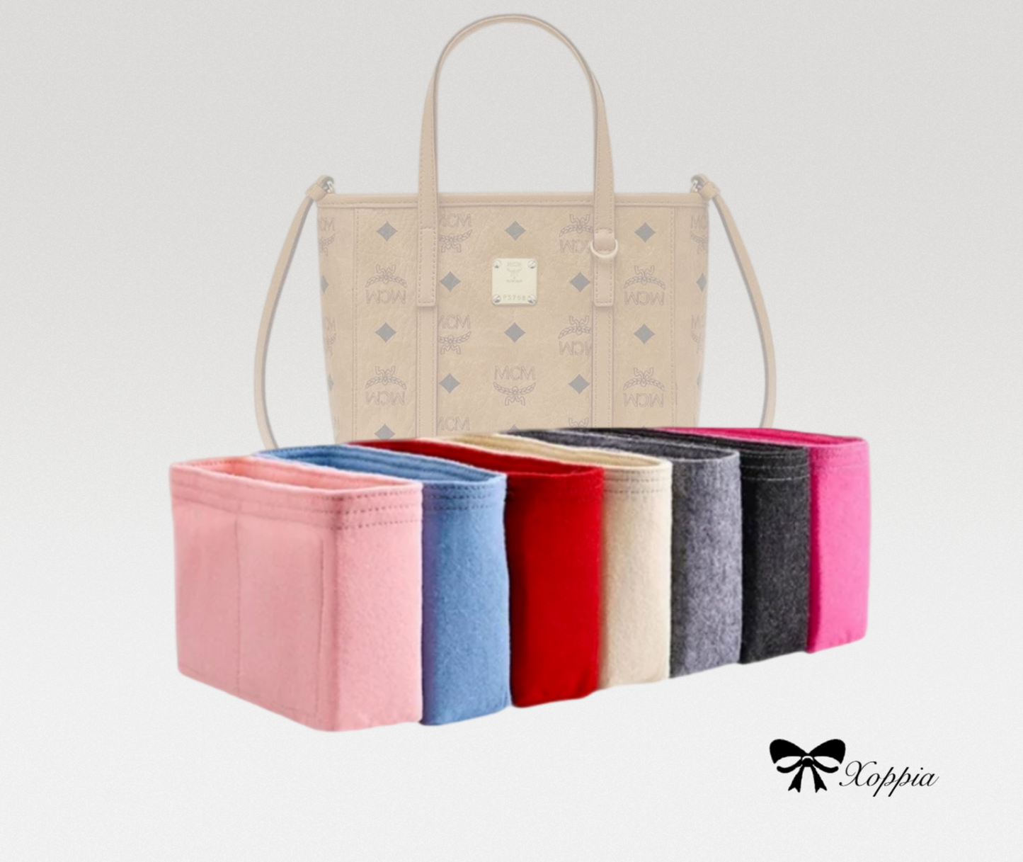 Bag Organizer For Aren Top-Zip Shopper in Visetos | Bag Insert For Tote Bag | Felt Bag Organizer For Handbag Bag