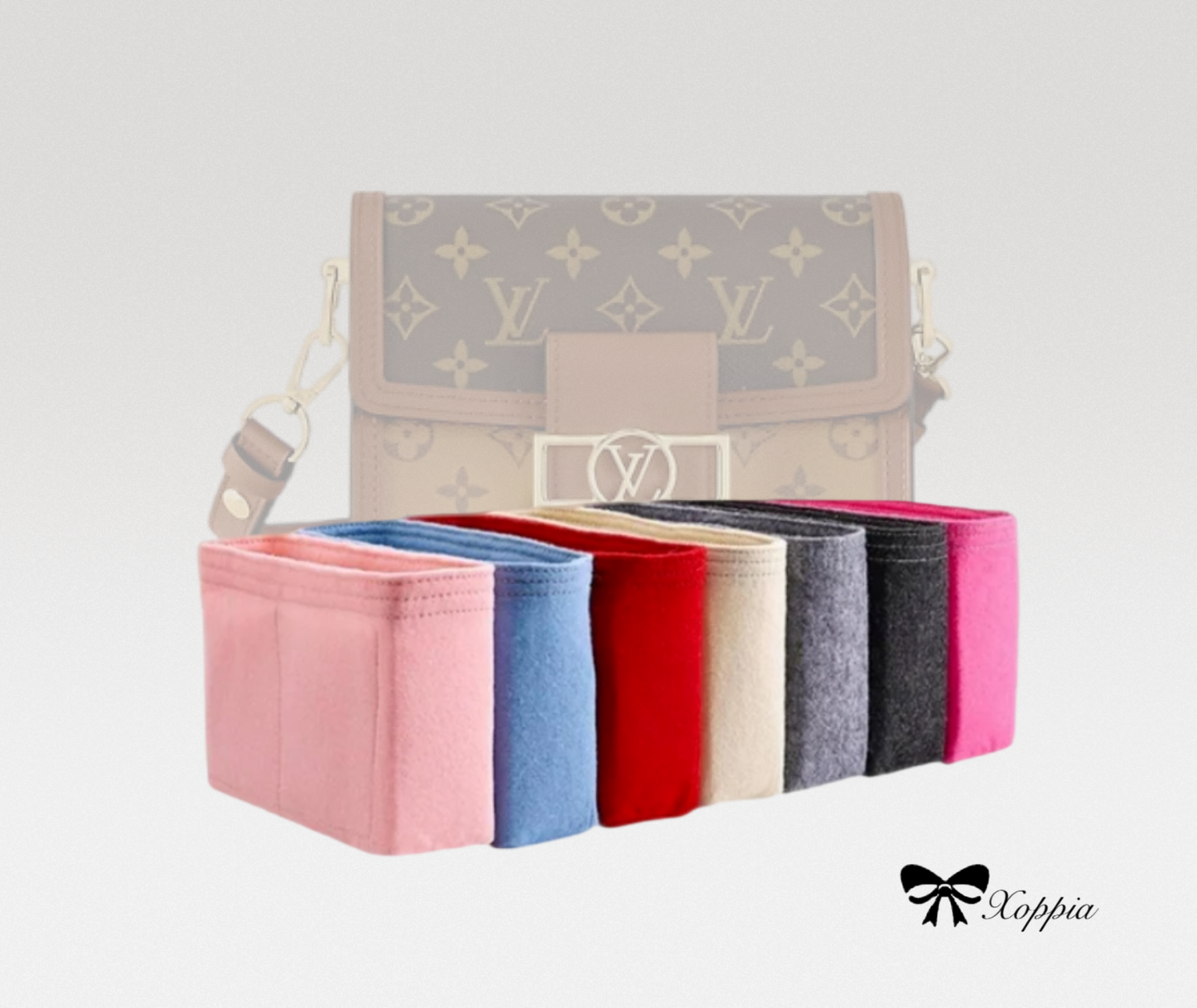 Bag Organizer For Dauphine Bag | Bag Insert For Shoulder Bag | Felt Bag Organizer For Handbag Bag