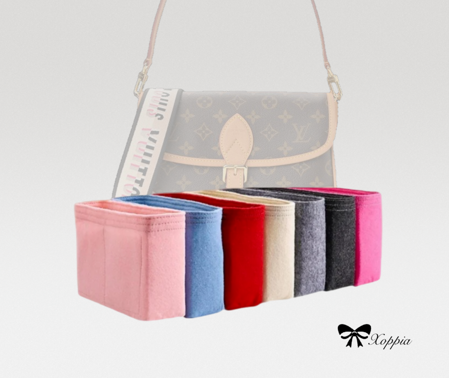 Bag Organizer For Diane Monogram WOMEN Handbags | Bag Insert For Shoulder Bag | Felt Bag Organizer For Handbag Bag