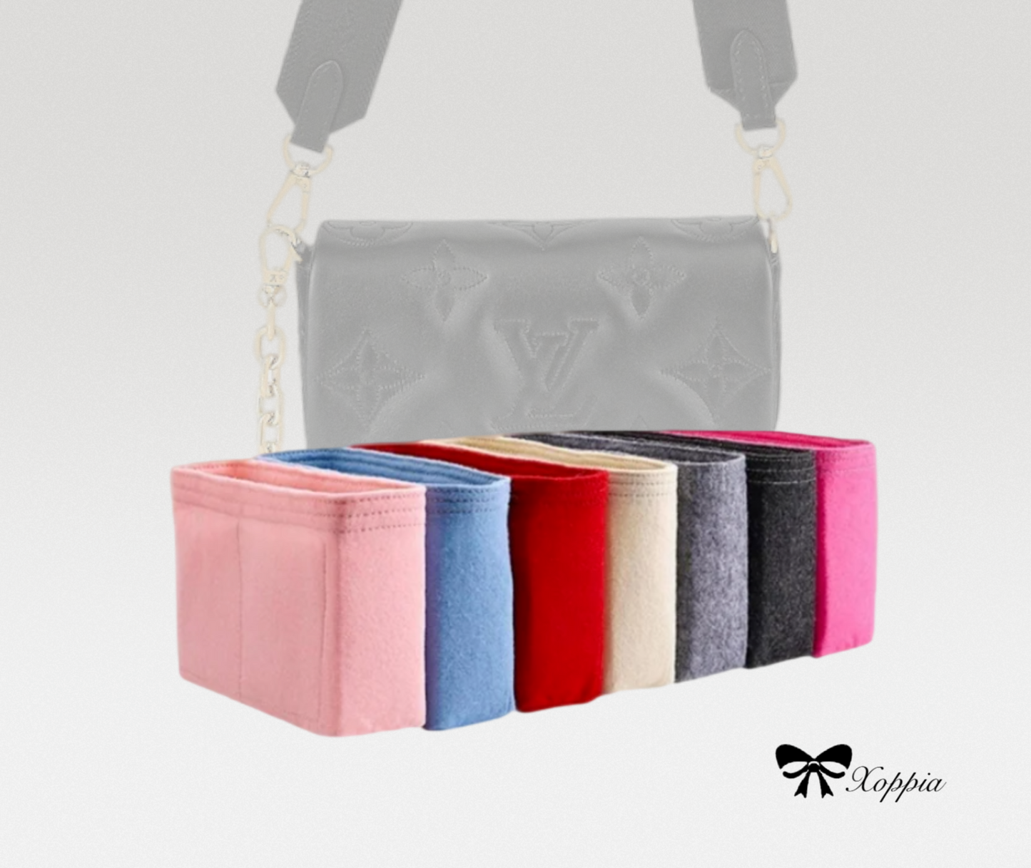 Bag Organizer For Wallet on Strap Bubblegram | Bag Insert For Shoulder Bag | Felt Bag Organizer For Handbag Bag