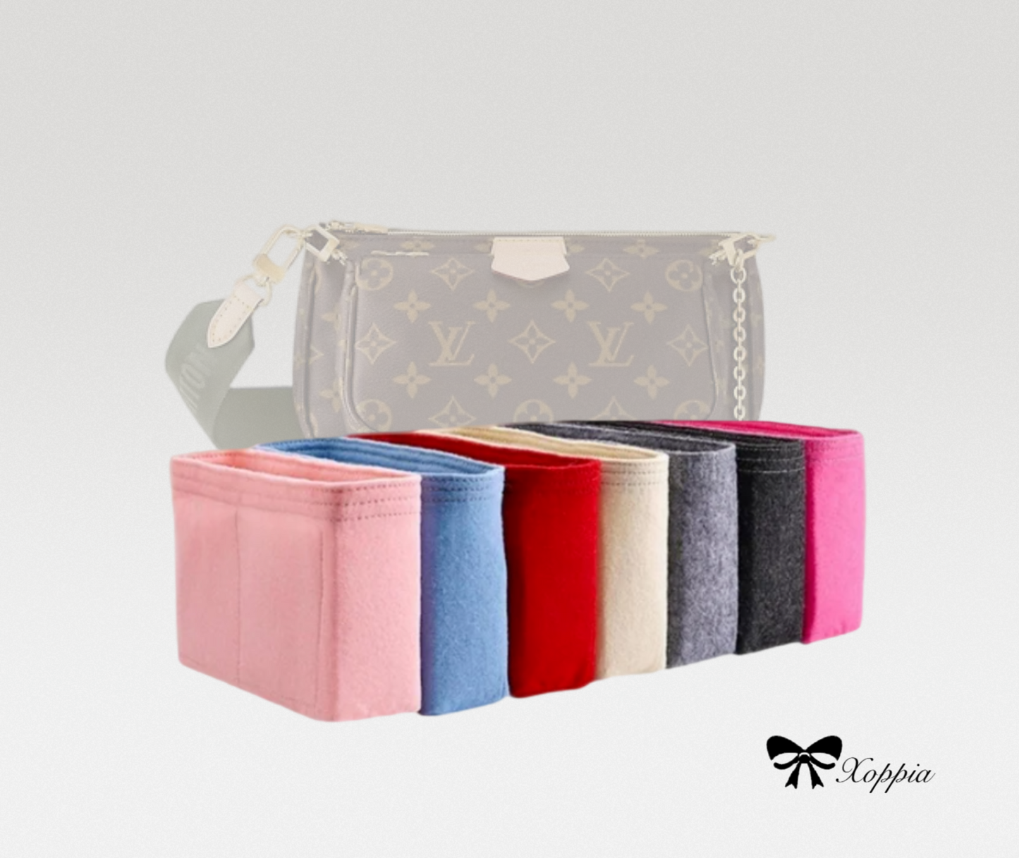 Bag Organizer For Multi Pochette Accessoires | Bag Insert For Shoulder Bag | Felt Bag Organizer For Handbag Bag