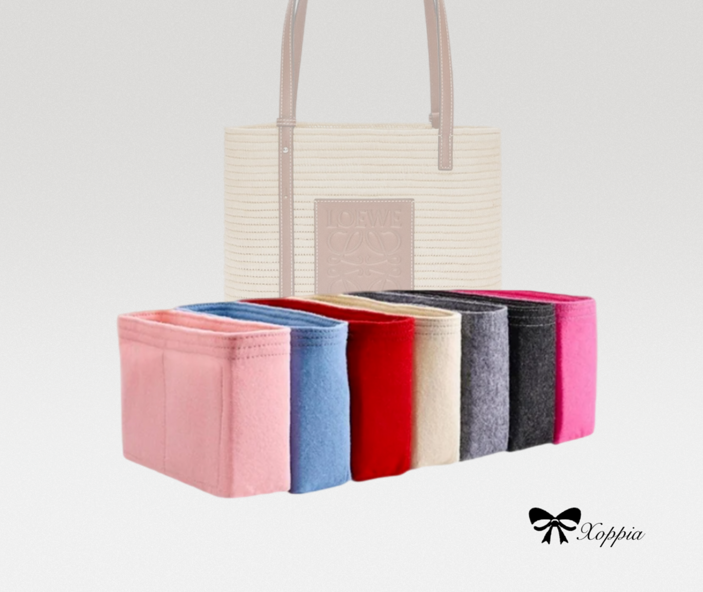 Bag Organizer For Small Square Basket bag | Bag Insert For Tote Bag | Felt Bag Organizer For Handbag Bag