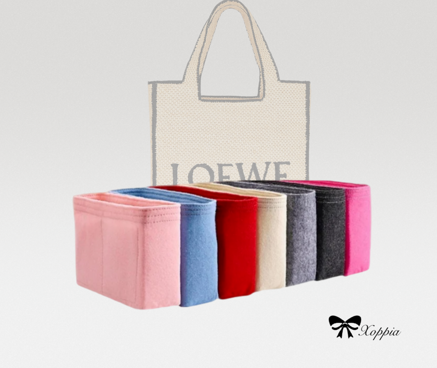 Bag Organizer For Font Tote in raffia | Bag Insert For Tote Bag | Felt Bag Organizer For Handbag Bag