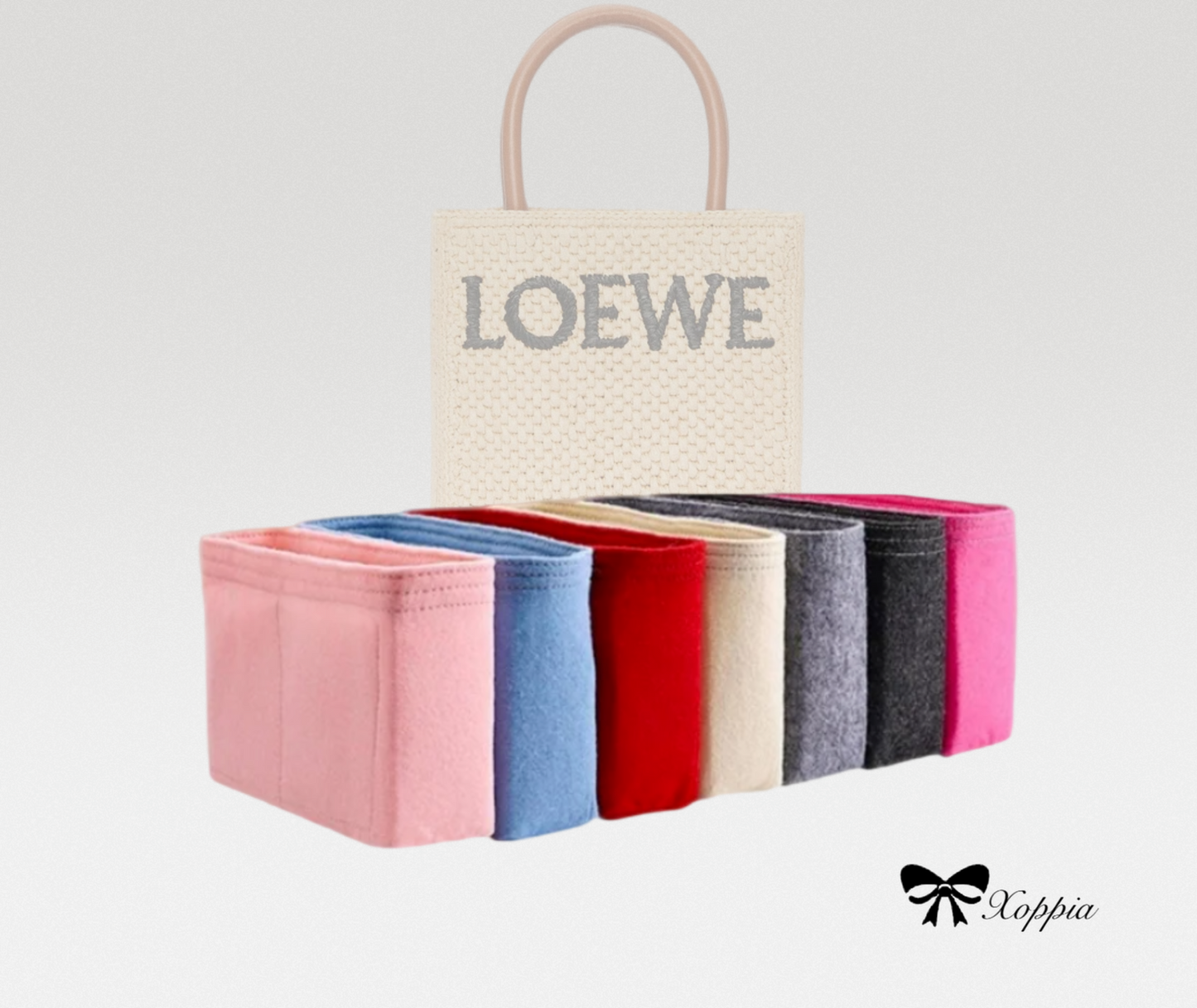 Bag Organizer For Standard A5 Tote bag in raffia | Bag Insert For Shoulder Bag | Felt Bag Organizer For Handbag Bag