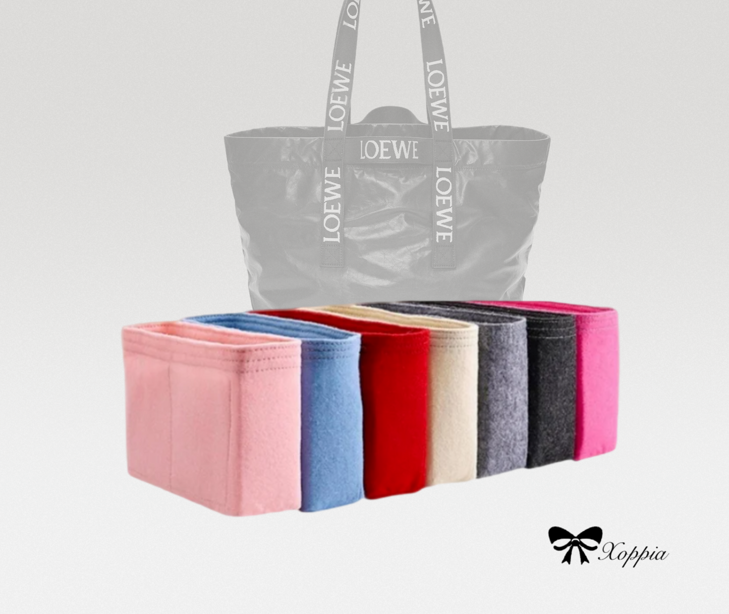 Bag Organizer For Fold Shopper in paper calfskin | Bag Insert For Tote Bag | Felt Bag Organizer For Handbag Bag