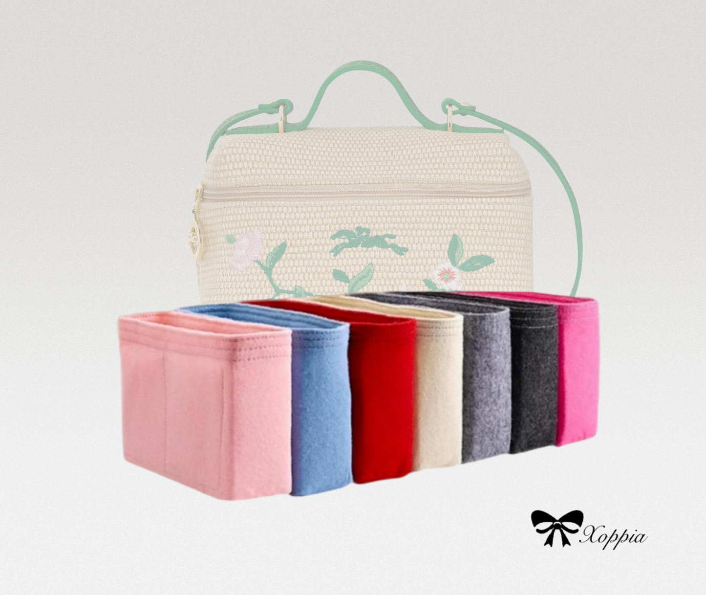 Bag Organizer For Le PANIER PLIAGE XTRA Vanity xs | Bag Insert For Bucket Bag | Felt Bag Organizer For Designer Bag