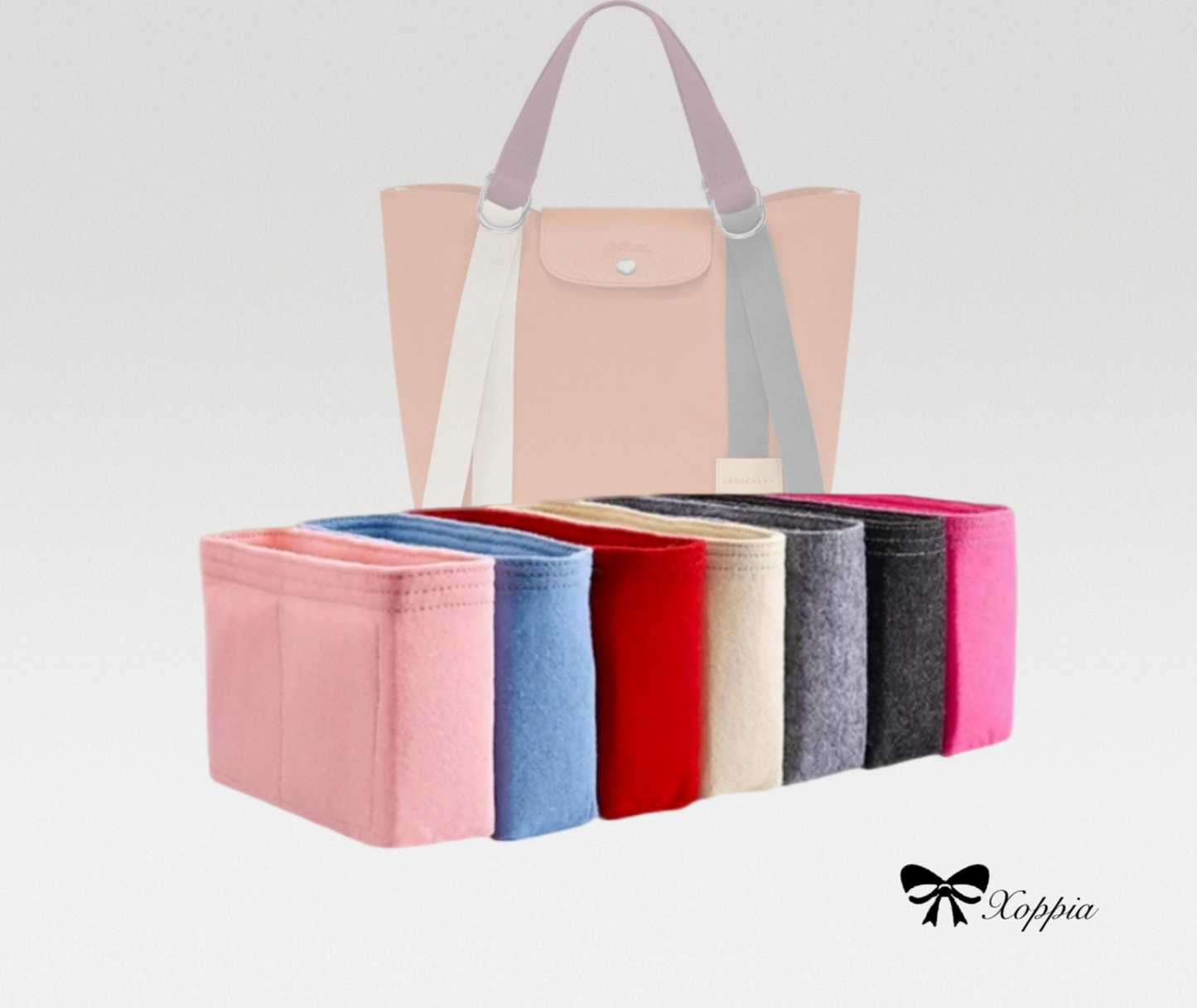 Bag Organizer For LE PLIAGE Re-Play Handbag XS Tote Bag S  | Bag Insert For Shoulder Bag | Felt Bag Organizer For Handbag Bag