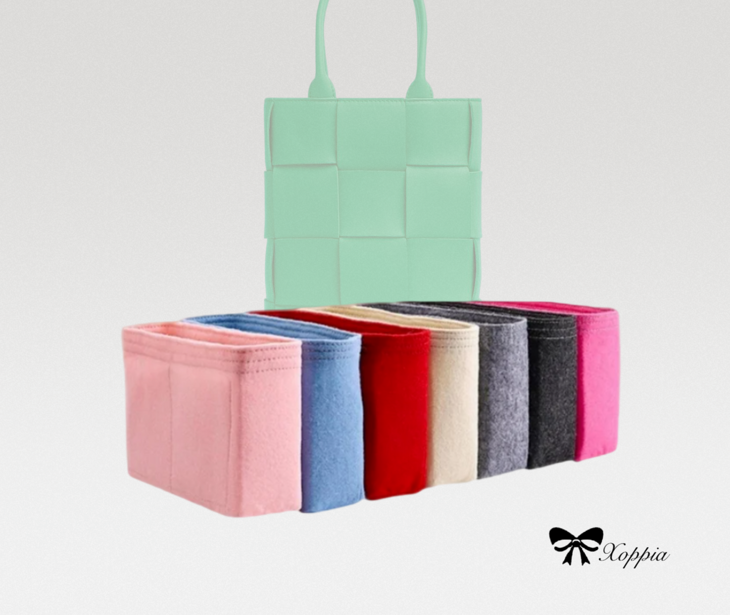 Bag Organizer For Mini Cassette Tote Bag | Bag Insert For Shoulder Bag | Felt Bag Organizer For Handbag Bag