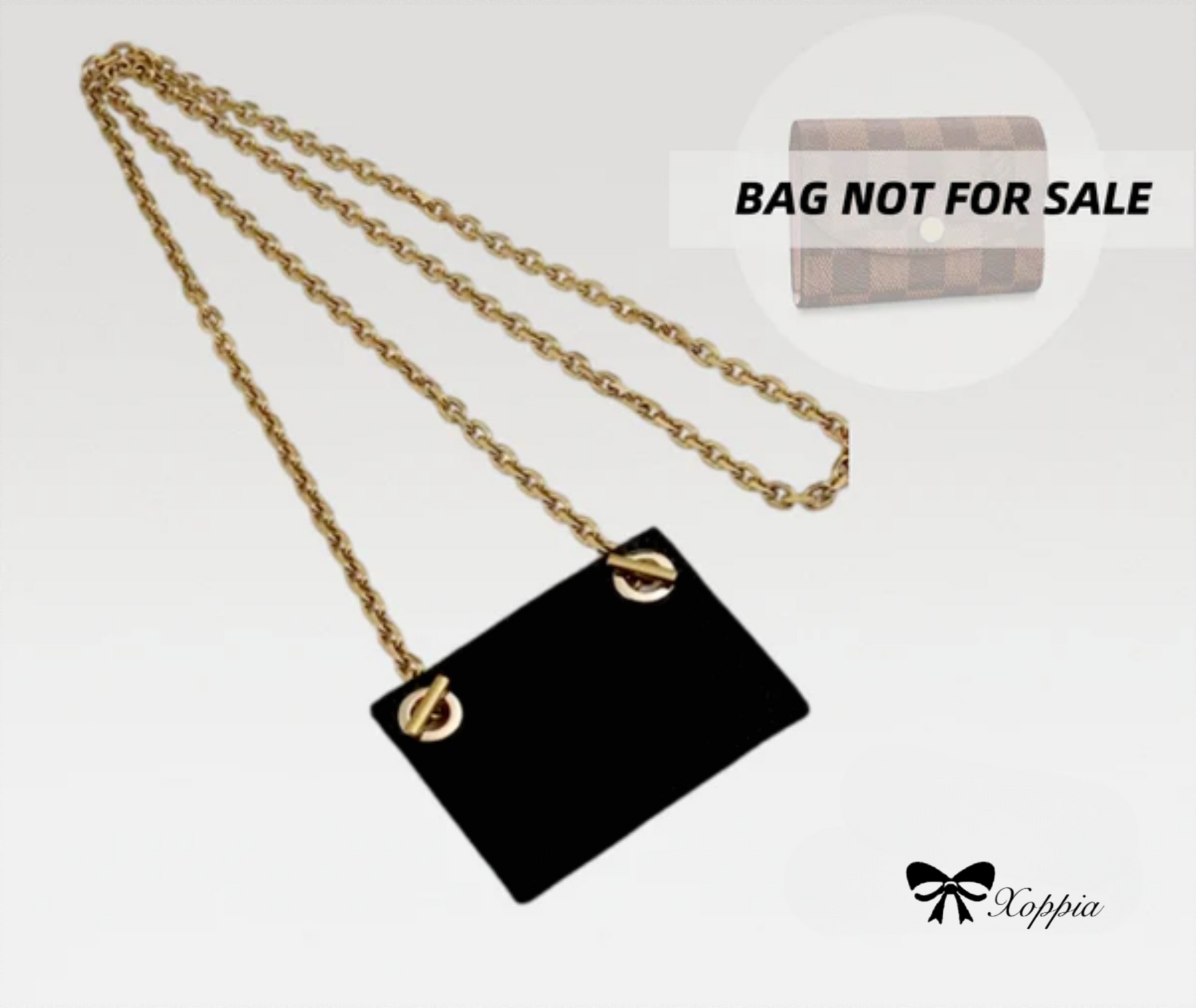 From HER Purse Organizer Insert Conversion Kit with Gold Chain Felt Handbag  (Black)