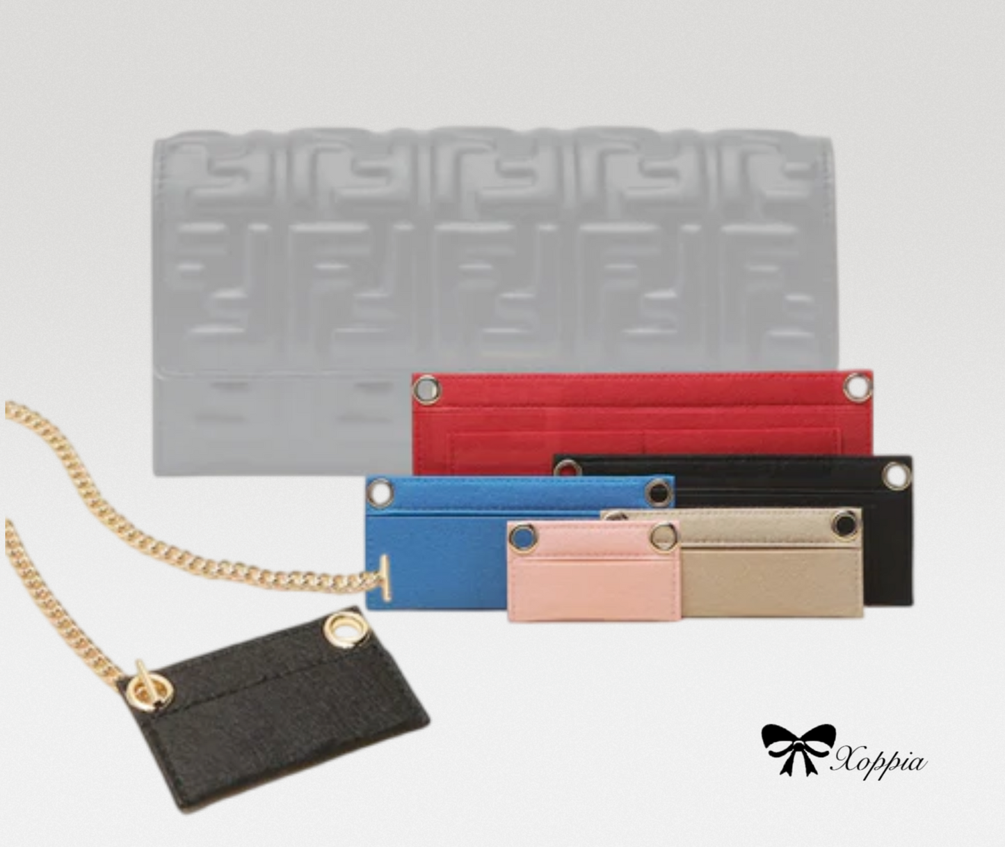 Continental Wallet Conversion Kit (Felt Insert with Chain) | Chane Strap Chain | Marmont Bag Strap | Chain Leather Strap