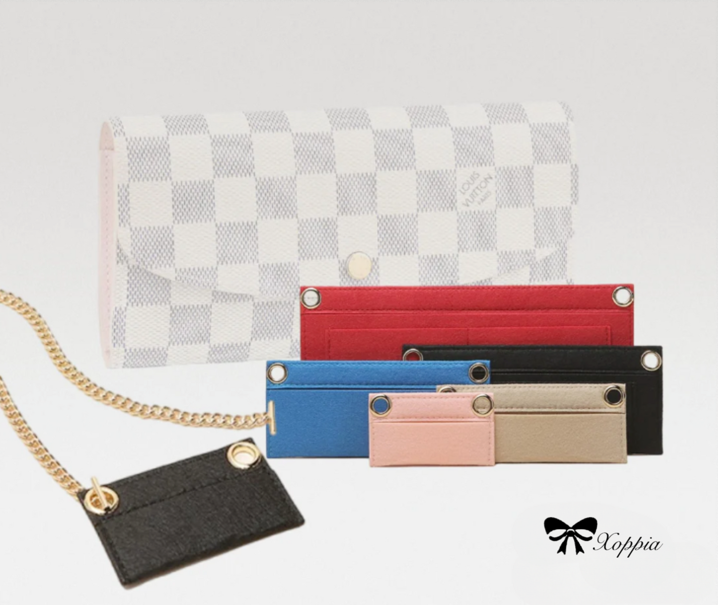 Emilie Wallet Conversion Kit (Felt Insert with Chain) | Strap Chain | Marmont Bag Strap | Chain Leather Strap