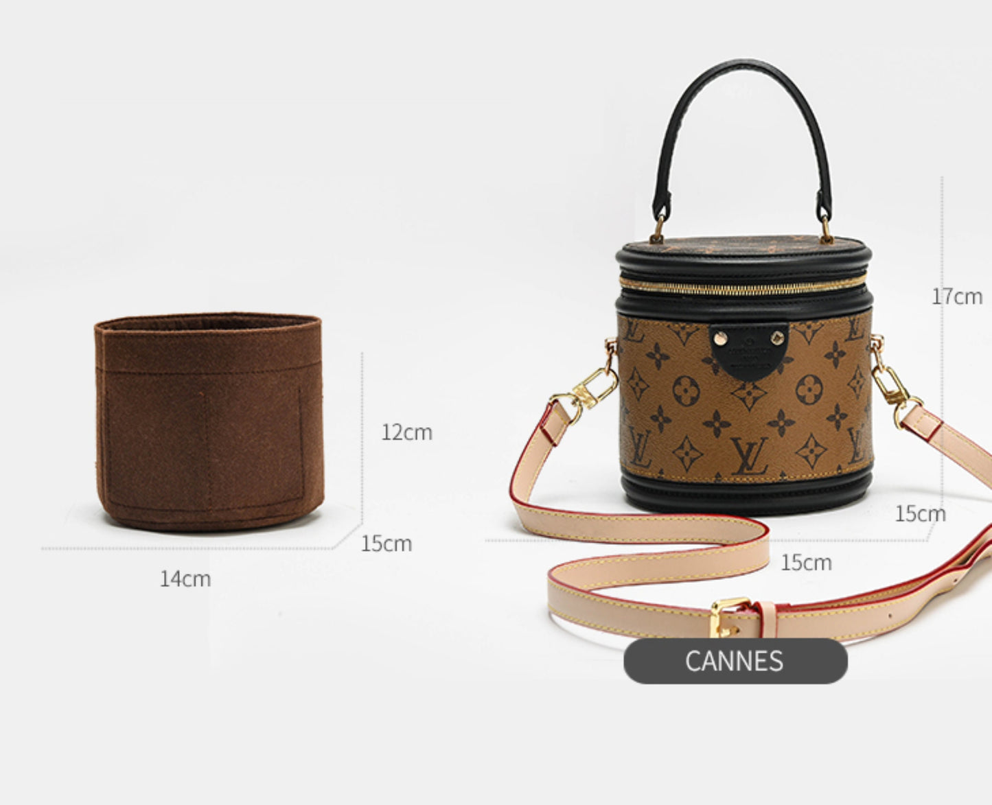 Bag Organizer For Bucket Bag. Bag Insert For Cannes Bag.