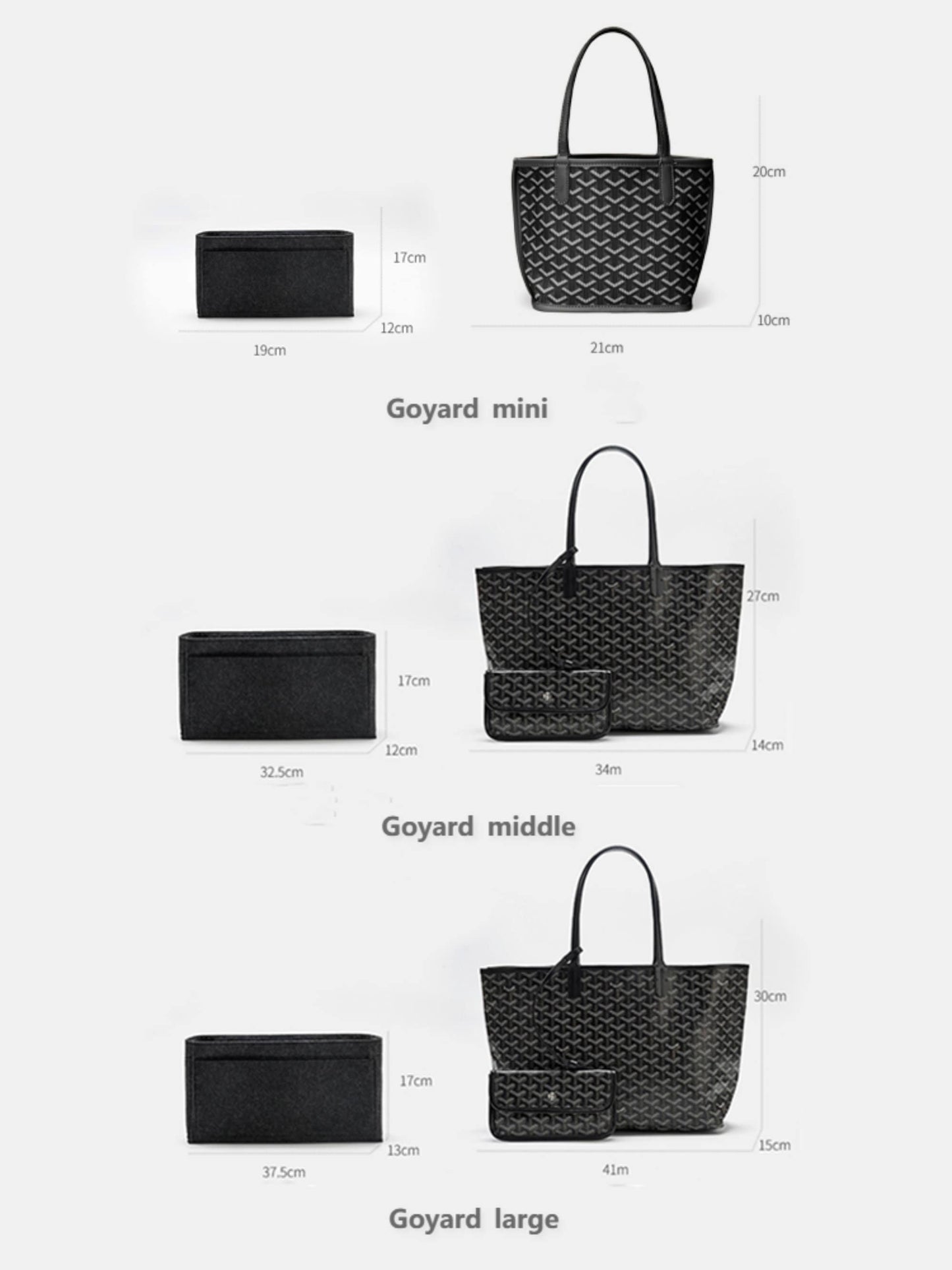 Bag Organizer For Tote Bag. Purse Insert For Handbags.