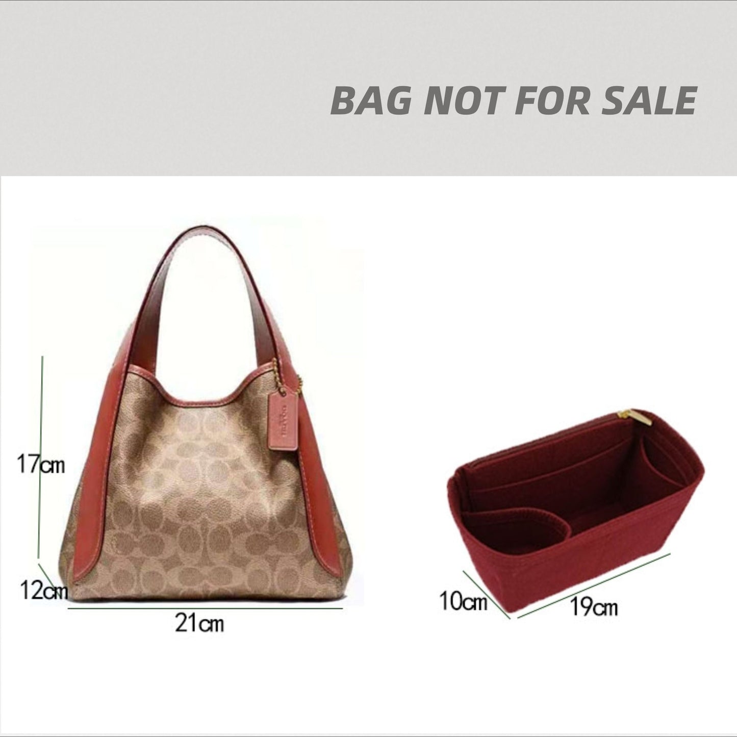 Bag Organizer For Leather Hadley Hobo 21. Bag Insert For Classical Hobo Bag.