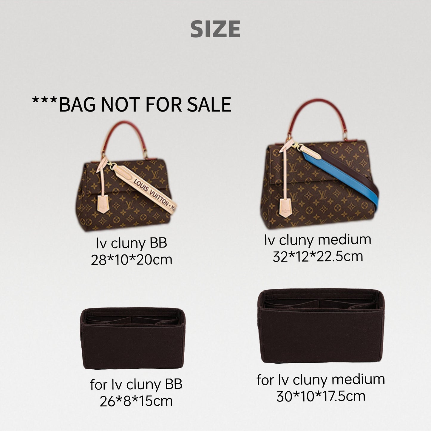 Bag Organizer For Cluny BB Medium Shoulder Bag. Bag Insert For Classical Handbag.