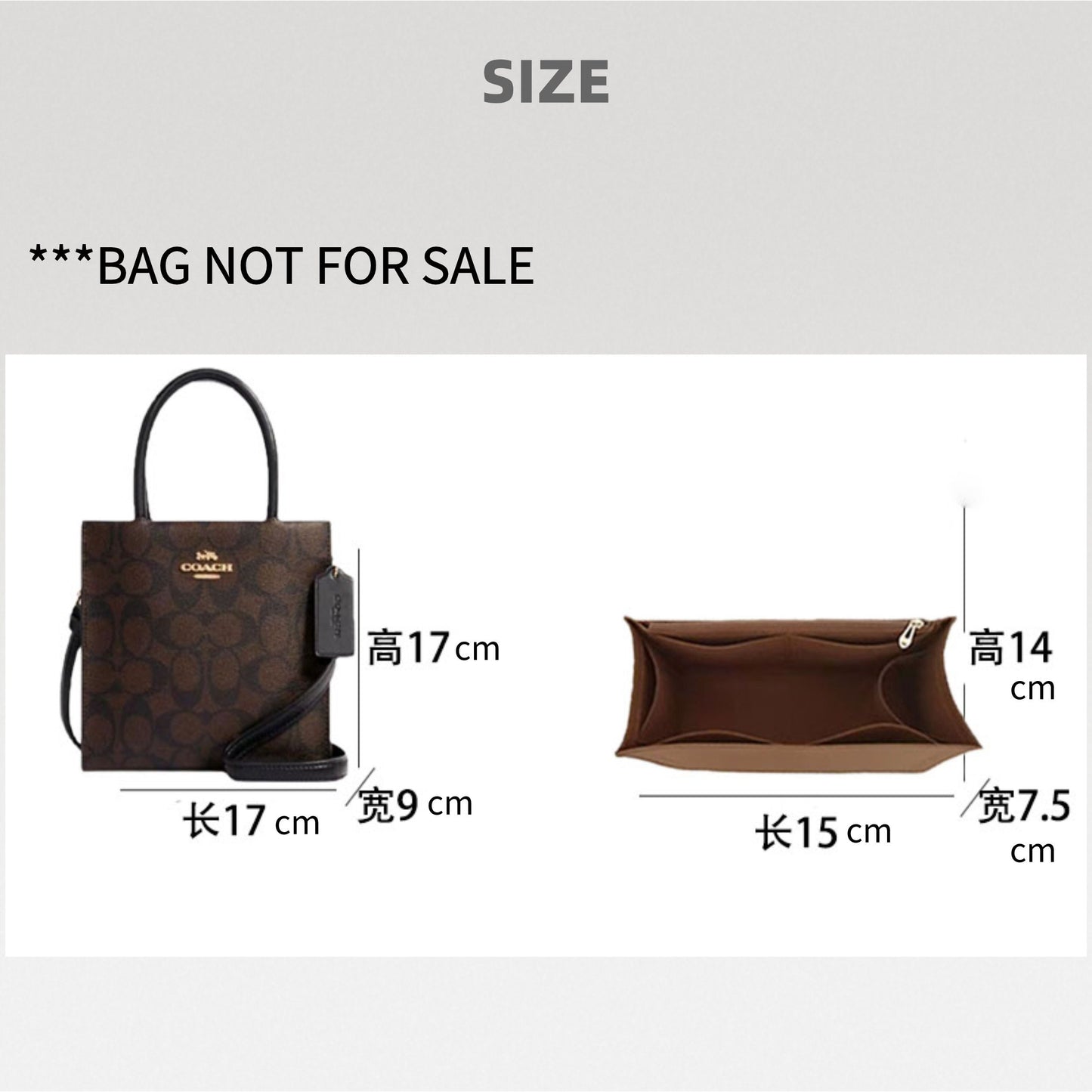 Bag Organizer For Cally Tote Bag. Bag Insert For Classical Tote Bag.