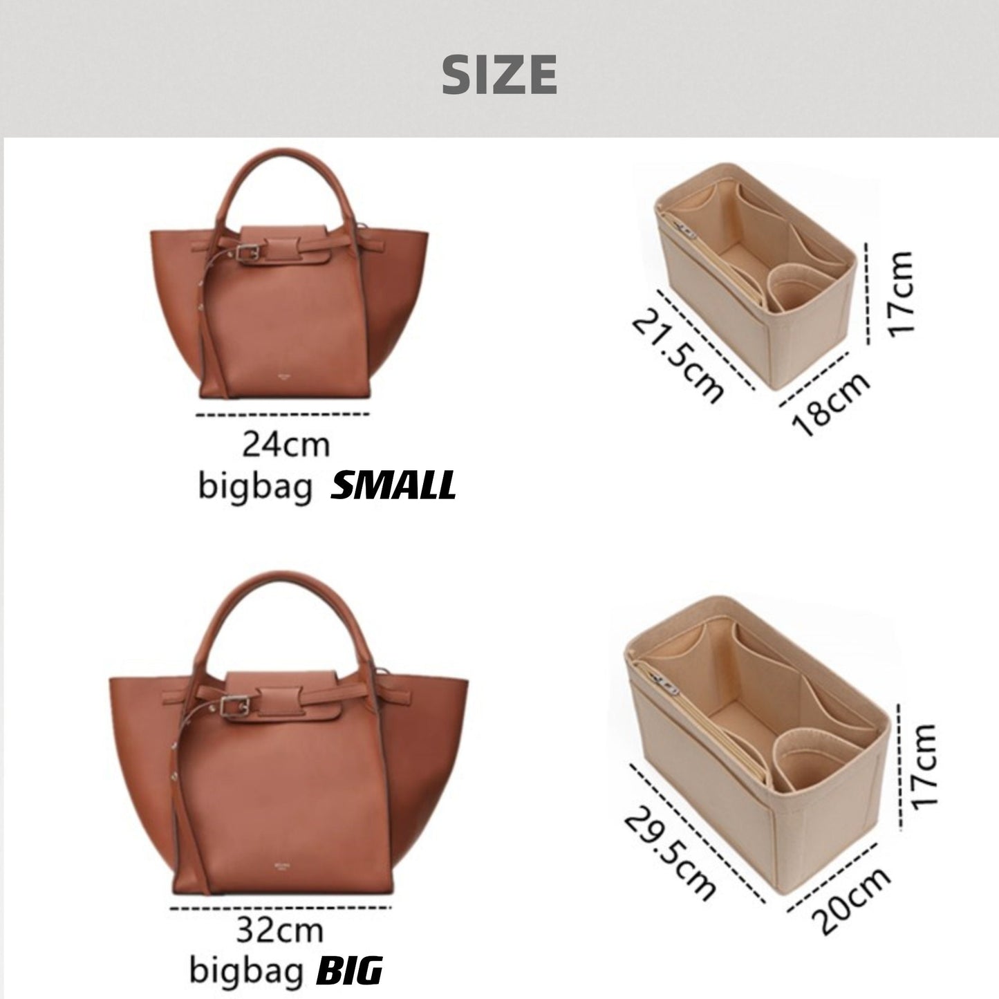 Bag Organizer For Big Bag Handbag. Bag Insert For Desginer Bag.