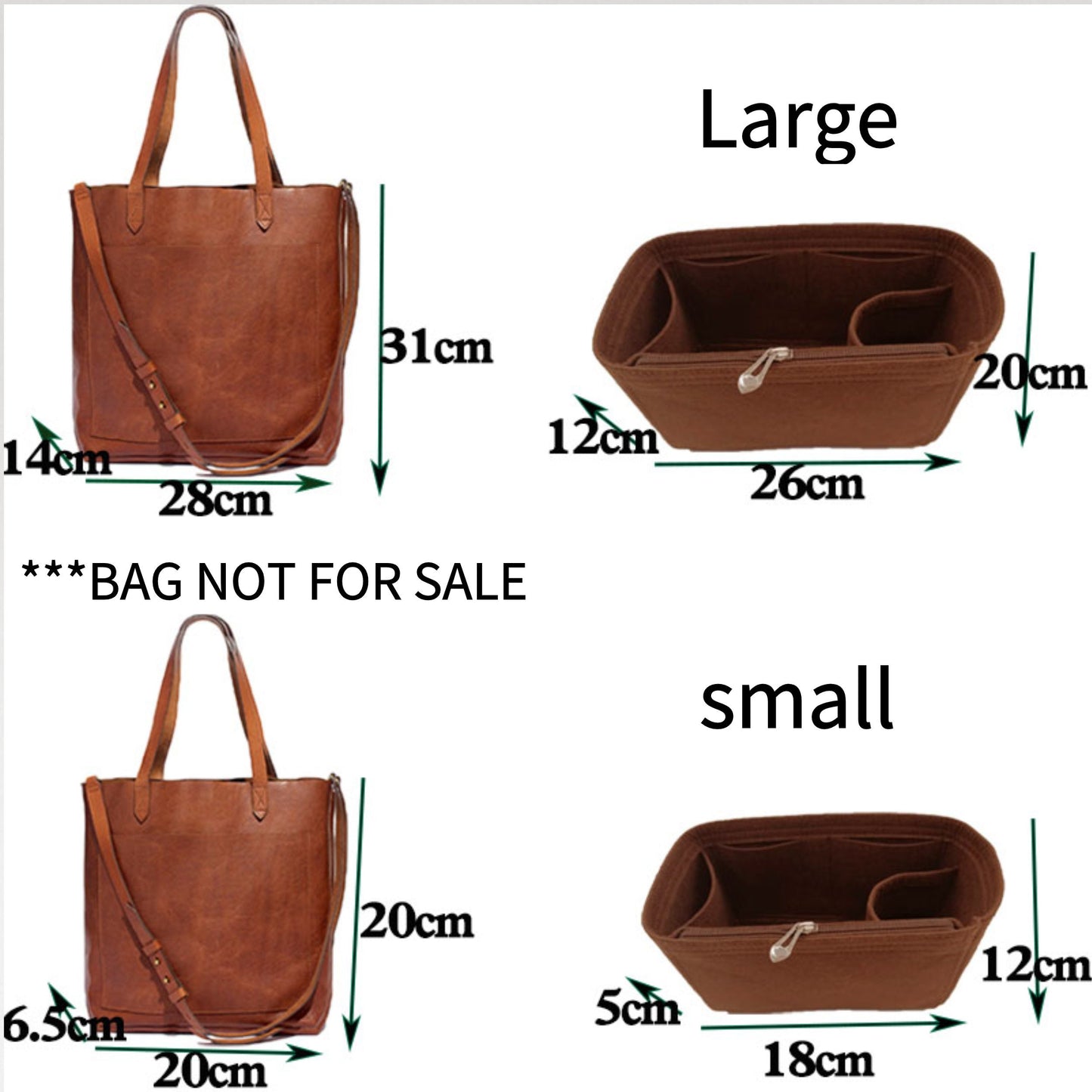 Bag Organizer For Made.Well Tote Bag. Bag Insert For Classical Tote Bag