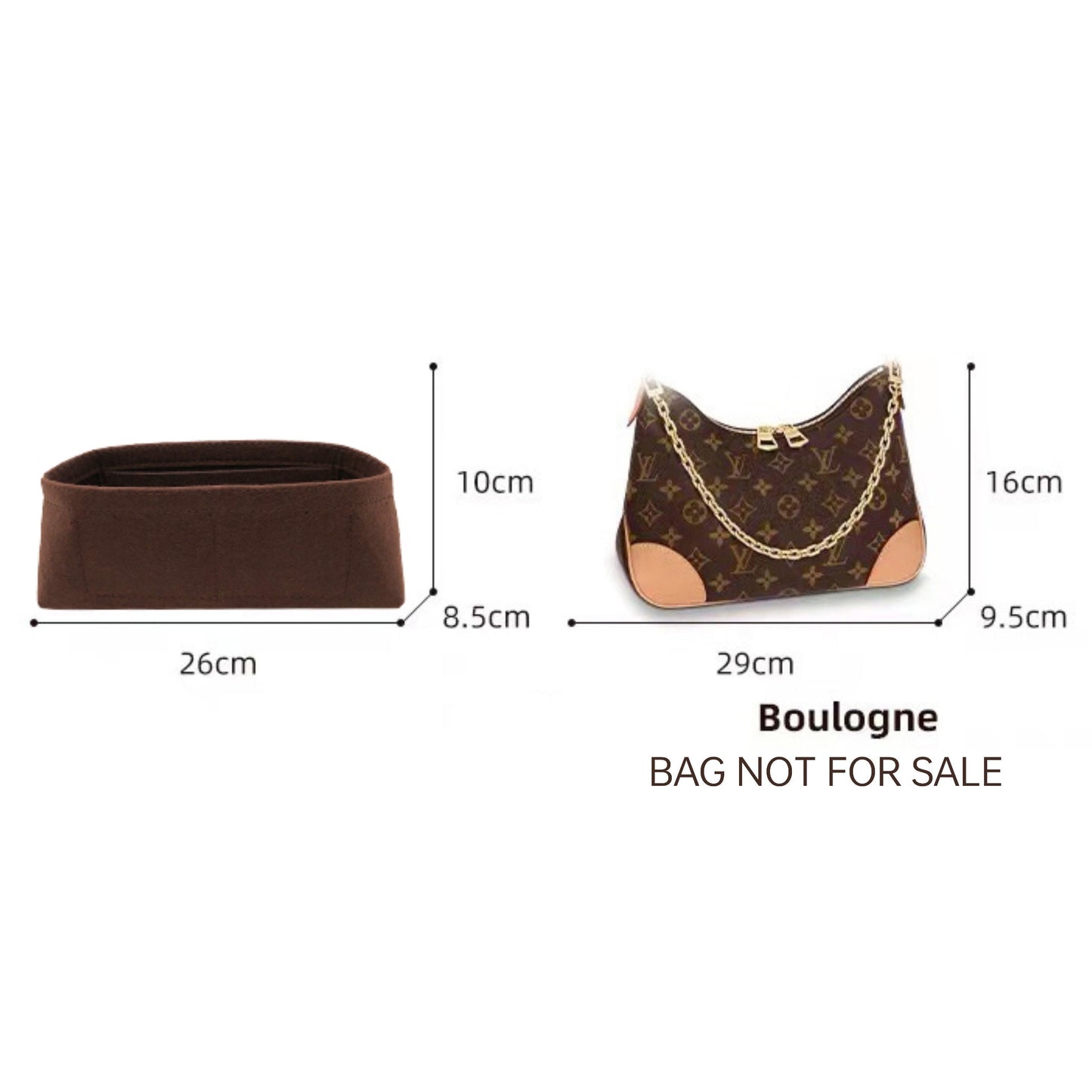 Bag Organizer For BOULOGNE Bag. Bag Insert For Handbag.