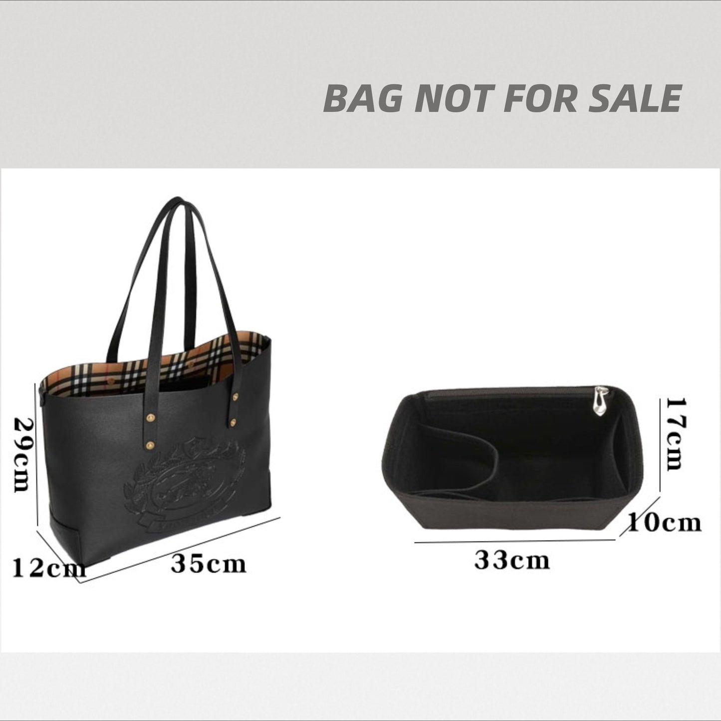 Bag Organizer For BBR Tote Bag. Bag Insert For Classical Designer Bag.