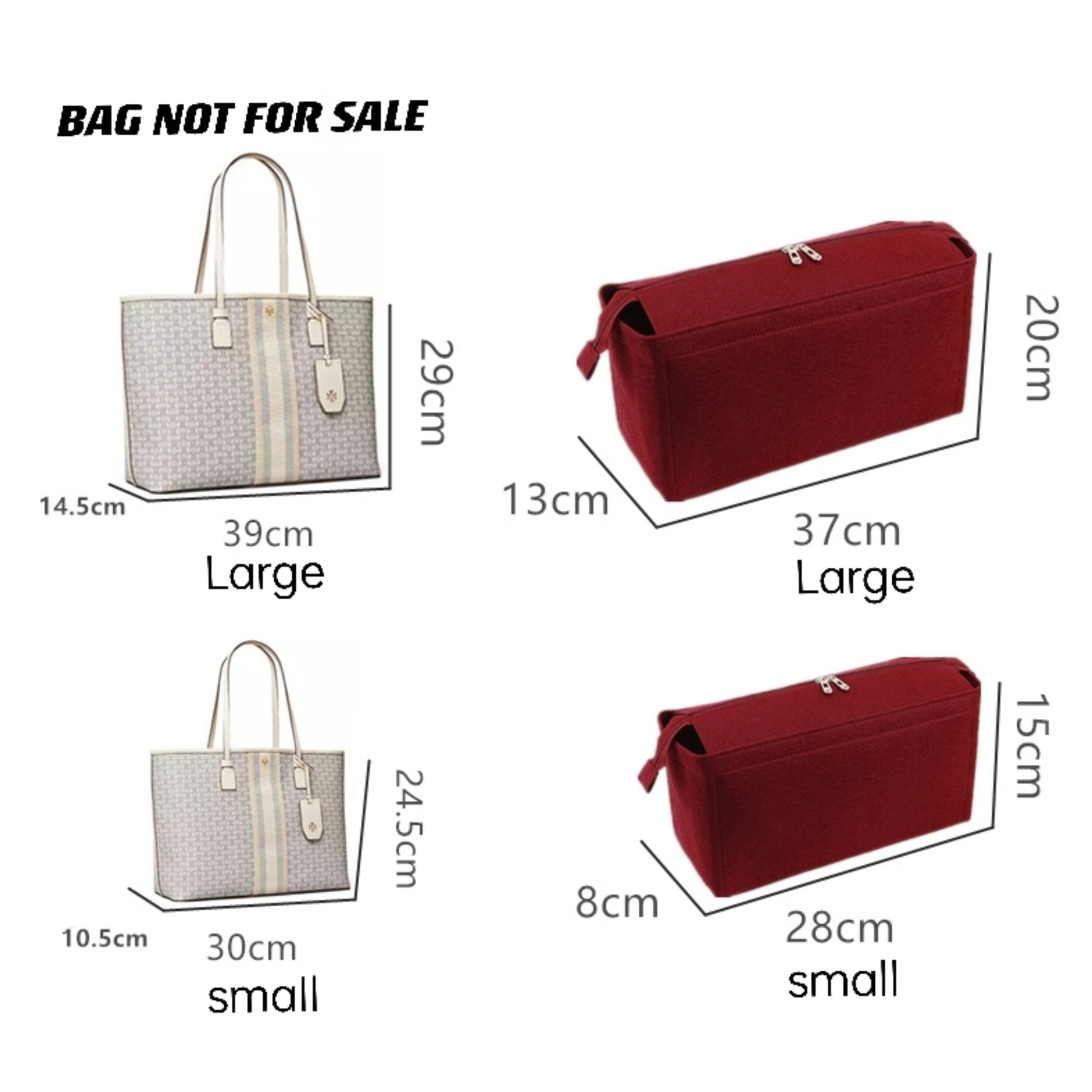 Bag Organizer For TB Gemini Link Tote Bag. Bag Insert For Classical Tote Handbag.