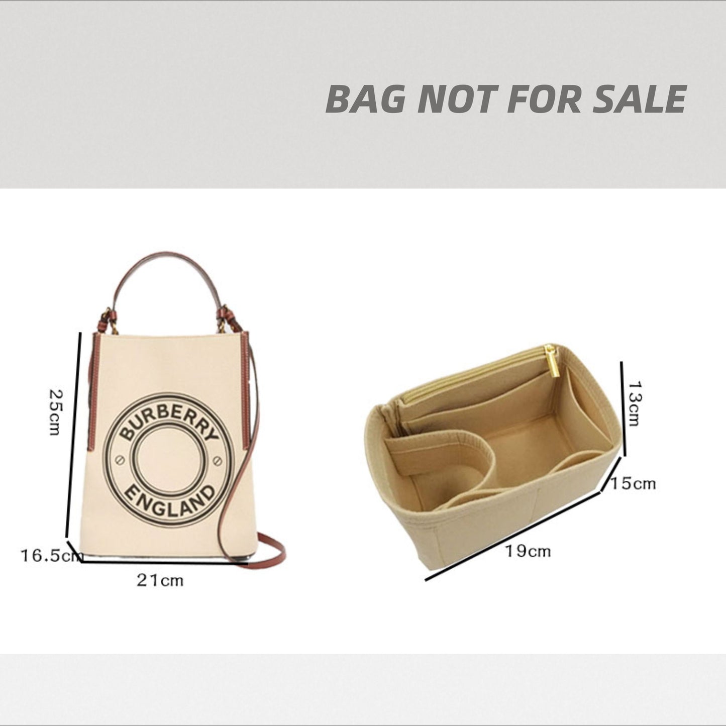 Bag Organizer For Cotton Canvas Peggy Bucket Bag. Bag Insert For Classical Designer Bag.