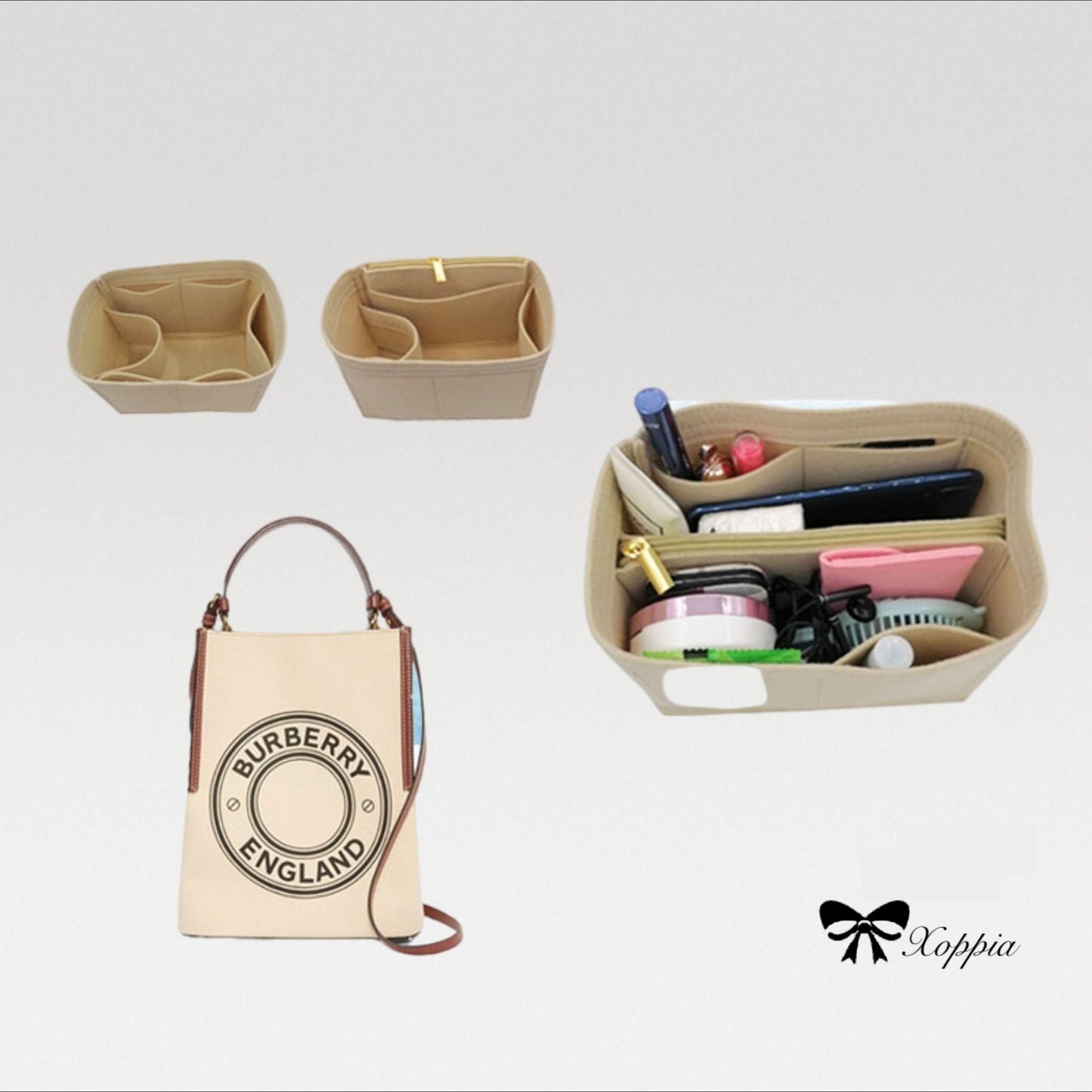 Bag Organizer For Cotton Canvas Peggy Bucket Bag. Bag Insert For Classical Designer Bag.