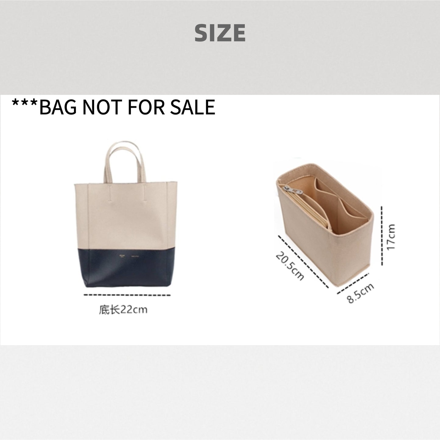 Bag Organizer For Cabas Handbag. Bag Insert For Desginer Bag.