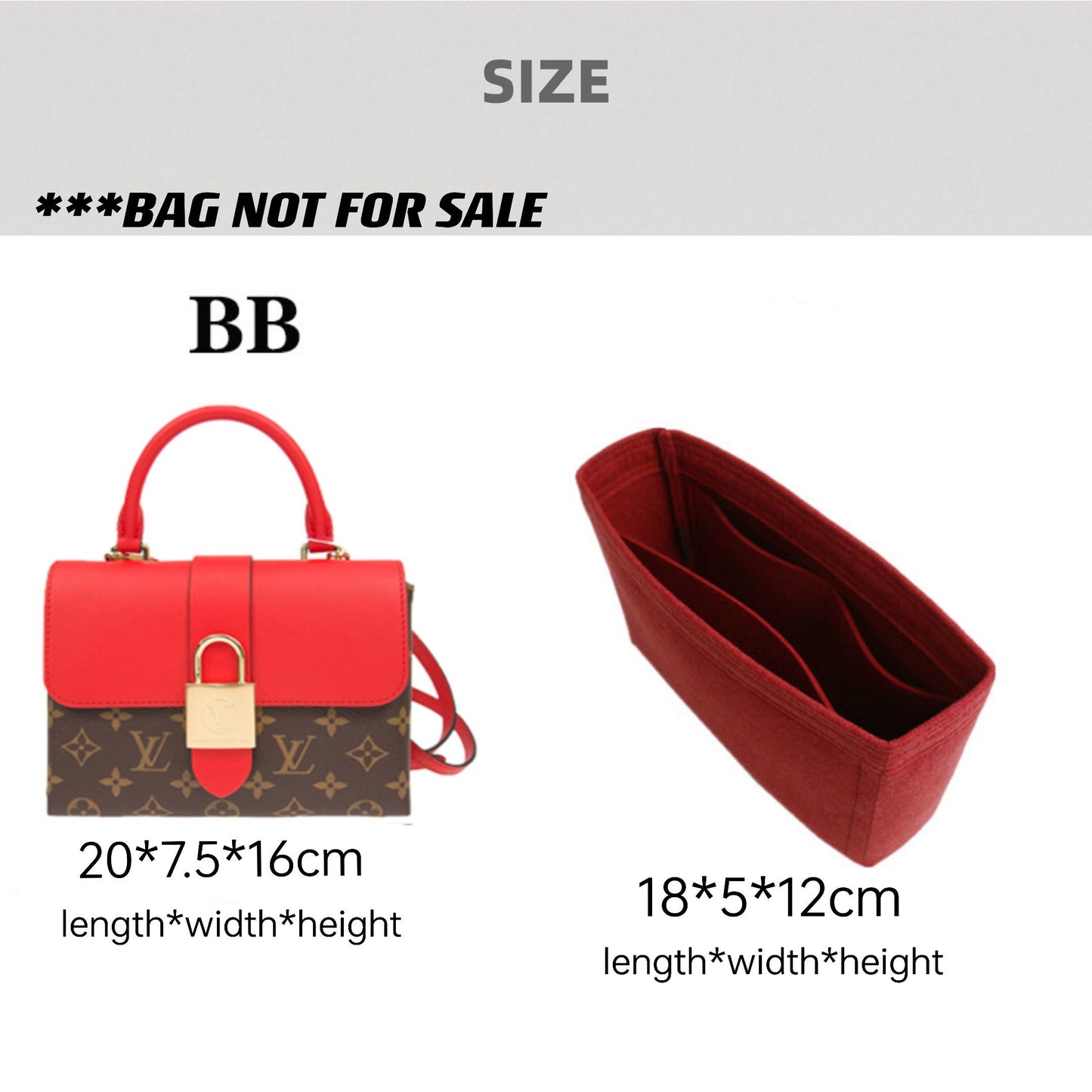 Bag Organizer For Locky BB Handbag. Bag Insert For Classical Bag.